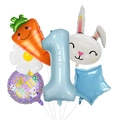 Detail von Osterballon-Set mit Folienhase, Karotte und Happy Easter Rundballon-Elementen - Oster-Set 1 (Nummer 1)