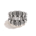 Gothic skull tooth ring in vintage punk style with oxidized silver finish for men and women - One Size / Antique Silver