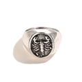 Vintage scorpion punk ring in antique silver finish with detailed scorpion relief - Antique Silver