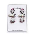 Lot de boucles d'oreilles fantômes d'Halloween avec chapeau de cow-boy et skateboard - Style Fantôme Drôle