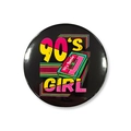 Κοντινή λήψη μαύρης κονκάρδας 90's girl με ρετρό νέον σχέδια και πολύχρωμα γραφικά - 90's Girl Remix Στυλ (Είδος 11)