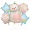 Set di palloncini in alluminio orsetto e torta per decorazioni compleanno bambini - Stile Orso Beige e Stella Blu (5934799578735)