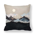 Détail de la taie d'oreiller paysage soleil marbré avec impression d'art abstrait moderne - Lever de Soleil Style Patchwork (36)