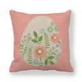 Funda de cojín de Pascua de lino rosa con gran gráfico de huevo floral - Huevo Floral Rosa (2)