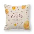 Osterkissenbezug aus Leinen mit bunten Eiern und Happy Easter Typografie-Design - Bunte Handgemalte Ostereier Sterne Stil (11)