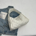 Chic white quilted tote bag with puffer padded texture and wide shoulder strap - Off-white