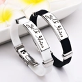 Aries Sternzeichen Pärchen-Armbänder aus schwarzem und weißem Silikon mit Edelstahl - Widder