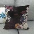 Linen decorative throw pillow with floral and bird oil painting print on sofa - Bird and Floral Fly Style (3)