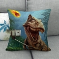 Detailed texture of linen pillowcase featuring a funny dinosaur selfie illustration - Selfie Dinosaur (9)