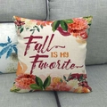 Deko-Kissenbezug aus Leinen mit herbstlichem Blumendruck Fall Is My Favorite auf Sofa - 45x45cm / Fall IS MY Favorite Stil