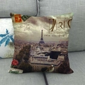 Funda de cojín vintage París de lino con diseño de torre Eiffel y letras retro - Estilo Panorama París (20)