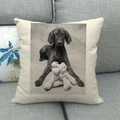 Rhodesian Ridgeback dog pattern linen pillowcase with No Bones About It print - Dog with Bones Quote (10)
