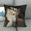 Funda de cojín cuadrada decorativa con elegante retrato de caballo blanco - Cabeza de Caballo Blanco Elegante Crin Flotante (18)