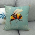 Detailed close-up of a linen pillowcase featuring a bumblebee print on a sofa - Artistic Mottled Bee (4) / 18x18 Inch