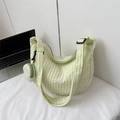 Sac hobo vert clair plissé avec mini pochette assortie et bandoulière réglable - Jaune