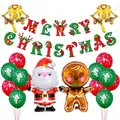 Set palloncini di Natale con Babbo Natale, omino di pan di zenzero e striscione - Set Babbo Natale e Omino di Pan di Zenzero