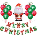 Set decorazioni natalizie con palloncino Babbo Natale, striscione e palloncini in lattice - Set Babbo Natale Abbraccio