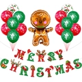 Set decorazioni natalizie con palloncino omino pan di zenzero e banner Merry Christmas - Set Omino di Pan di Zenzero Natale
