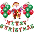 Set decorazioni natalizie con palloncino Babbo Natale, palloncini in lattice e striscione - Set Babbo Natale Regalo