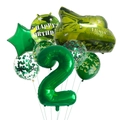 Militär-Panzerballon-Set zum 2. Geburtstag mit riesiger grüner Zahl 2 Luftballon - Set zum 2. Geburtstag (Panzer-Ballon-Set 2)