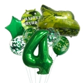 Militär-Panzer-Ballonset mit grüner Zahl 4 für die Dekoration zum 4. Kindergeburtstag - Set zum 4. Geburtstag (Panzer-Ballon-Set 4)