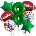 Detail zum 8. Geburtstag Sportparty-Set mit Football und Stern-Folienballons - Nummer 8 Set / 7 Stücke