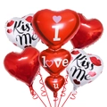 Valentine's Day balloon set featuring kiss me hearts and I love you bear theme - LOVE Heart String Style