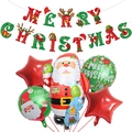 Set decorazioni natalizie con palloncini Babbo Natale e striscione di auguri - Stile Babbo Natale Stivali Neri