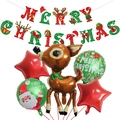 Set palloncini natalizi con renna in alluminio e striscione Merry Christmas - Stile Banner Renna