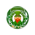 Détail d'un badge de la Saint-Patrick avec un leprechaun et des trèfles verts festifs - Style Gnome Trèfle (sptlk001-9)