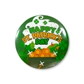 Détail du badge en fer-blanc de la Saint-Patrick avec trèfle et pot d'or - Style Happy Pot d'Or (sptlk001-17)