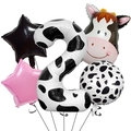 Detailset aus Kuhdruck-Zahl 2 und Zeichentrick-Kuhballons für Bauernhof-Geburtstagsdeko - Cartoon Kuh Ballon Set 2
