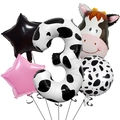 Cow-Print Ballonset zum 3. Geburtstag mit Zahl 3 und Kuhkopf für Partydekorationen - Cartoon Kuh Ballon Set 3
