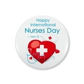 Dettaglio della spilla in banda stagnata per la Giornata delle Infermiere con cuore - Happy International Nurses Day Cuore (Stile 3)