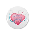 Detailed view of tinplate nurse badge with stethoscope design for International Nurses Day - Happy International Nurses Day May 12 (Style 9)
