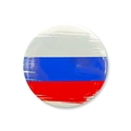Detail van een ronde blikken badge met artistieke Russische vlag verftextuur - Rusland Vlag Artistieke Penseel (法国国旗款式2)