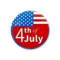 Detail of 4th of July tinplate badge featuring US flag patterns and festive lettering - 4th of July Style