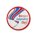 Detailed close-up of 4th July Independence Day badge with American flag star elements - 4th July Stars Style