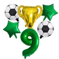 Detail of world cup soccer balloon set with trophy and number 9 for party decoration - Number 9 Style