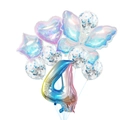 Detail of 4th birthday balloon set with iridescent butterfly and gradient number four - Number 4 Set