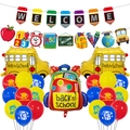 Kit decorazioni festa rientro a scuola con palloncino scuolabus e striscione welcome - Stile Zaino