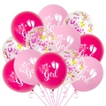 Set di palloncini baby shower It's a Girl rosa con coriandoli e paillettes dorate - Stile Paillettes Rosa (Femmina)