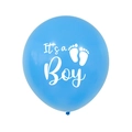 Palloncino in lattice blu con scritta It's a Boy e impronte per festa di nascita - Stile Lattice Blu Chiaro It's a Boy