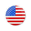 Round American flag tinplate badge for Independence Day party celebrations and decorations - Standard Flag Style
