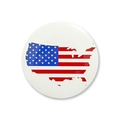 Round USA map badge with American flag pattern for Independence Day party decor - USA Map Flag Style