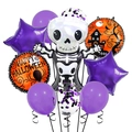 Set palloncini Halloween con scheletro in alluminio e decorazioni arancioni per feste - Motivo di Teschio