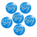 Set di 6 spille Team Boy in banda stagnata per decorazioni festa di rivelazione genere - Stile Combo Blu Team Boy