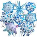 Winter-Schneeflocken-Folienballon-Set für Weihnachtsfeiern und festliche Fotorequisiten - Schneeflocken Thema Stil