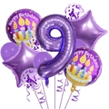 Détails du kit de ballons d'anniversaire violet 9 ans avec étoiles et confettis festifs - Ensemble d'anniversaire violet 9