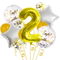 Dettaglio del set di palloncini numero 2 oro 32 pollici con stelle e coriandoli per compleanni - Stile Numero 2 (Set di Palloncini di Compleanno Oro 2)